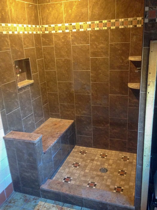 New Jersey bathroom renovation with bench