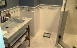 Marble sink bathroom renovation