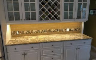 Remodeled kitchen counter with marble top