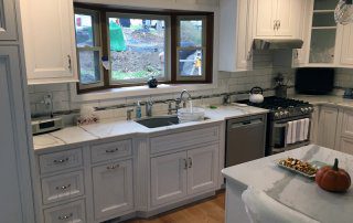 NJ kitchen remodel with sink and bay window